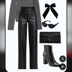 Black leather trousers